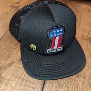 Sportster Black Mesh Cap with Embroidered Logo